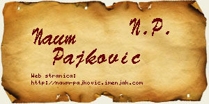 Naum Pajković vizit kartica